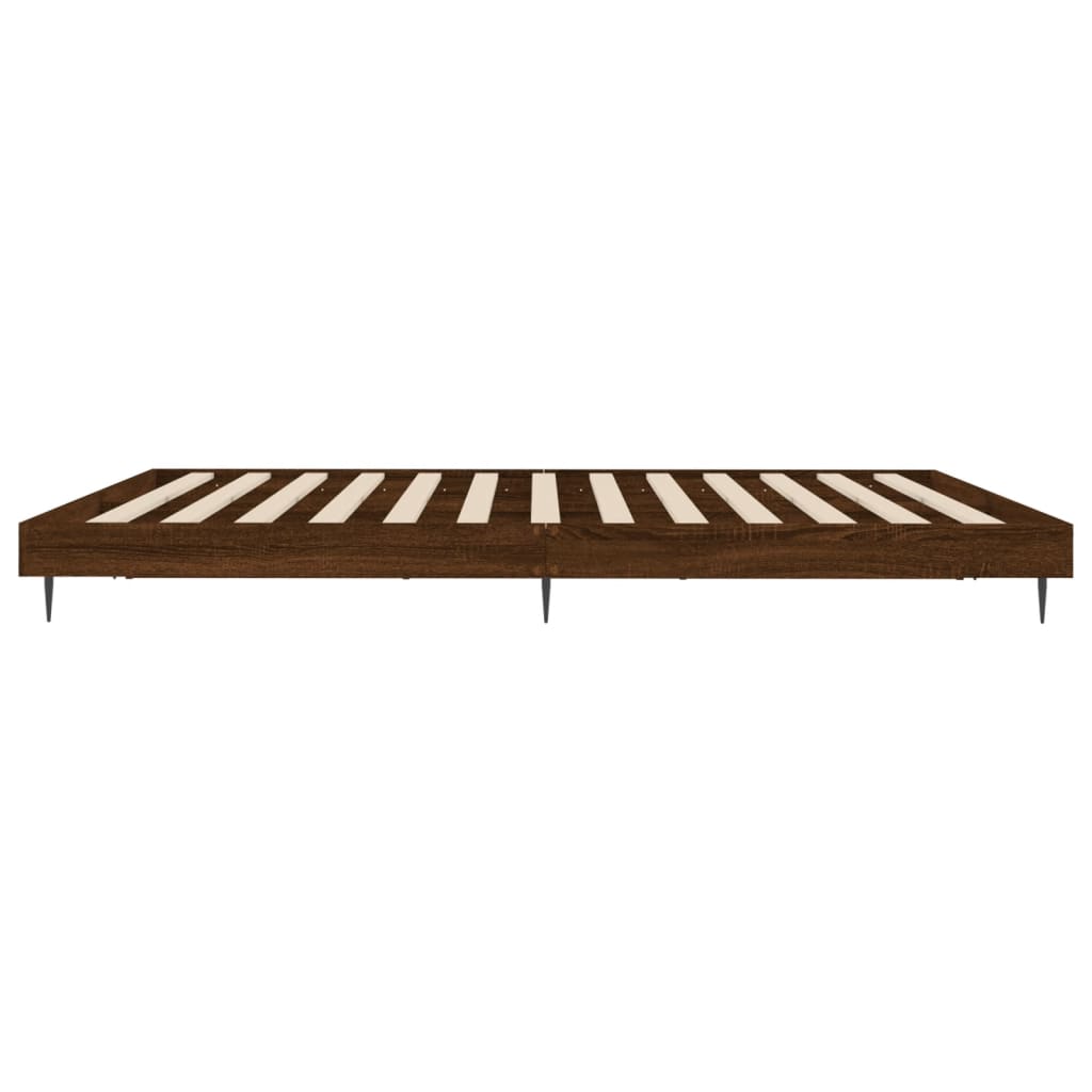 Bedframe Bewerkt Hout Bruin Eikenkleur 200 x 200 cm