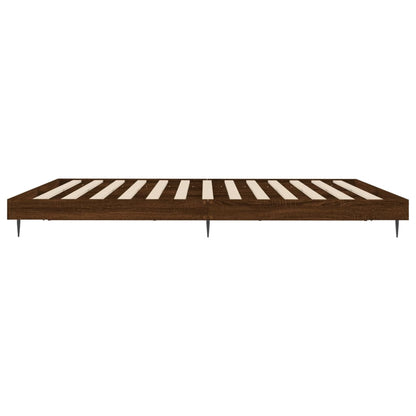 Bedframe Bewerkt Hout Bruin Eikenkleur 200 x 200 cm