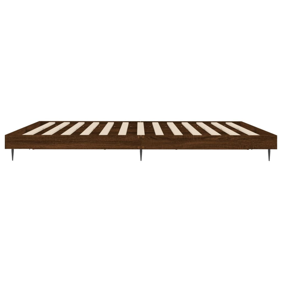 Bedframe Bewerkt Hout Bruin Eikenkleur 200 x 200 cm