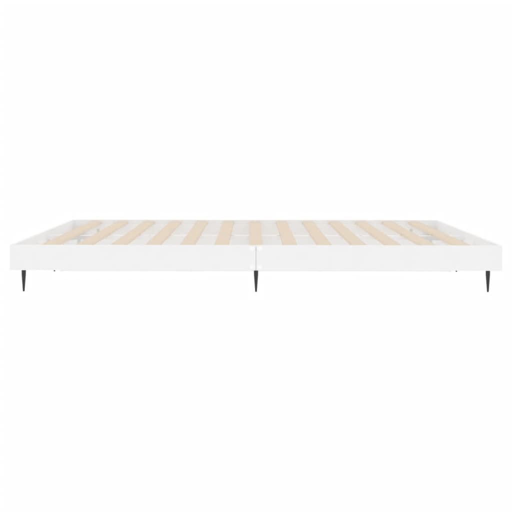 Bedframe Bewerkt Hout Hoogglans Wit 180 x 200 cm