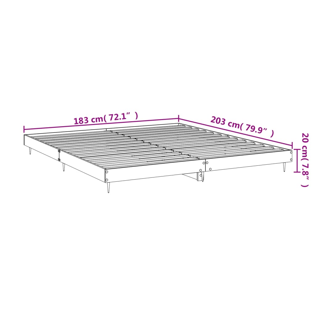 Bedframe Bewerkt Hout Hoogglans Wit 180 x 200 cm