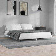 Bed frame carved wood high gloss white 180x200 cm