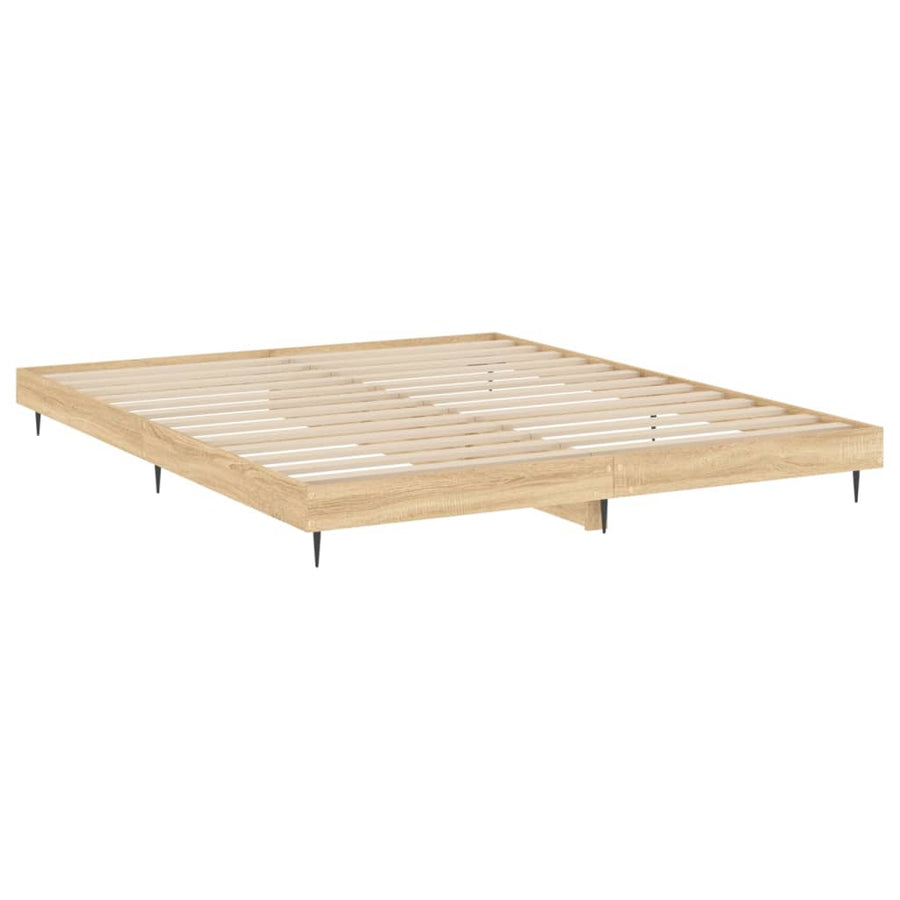 Bedframe Bewerkt Hout Kleurig Sonoma Eiken 180 x 200 cm
