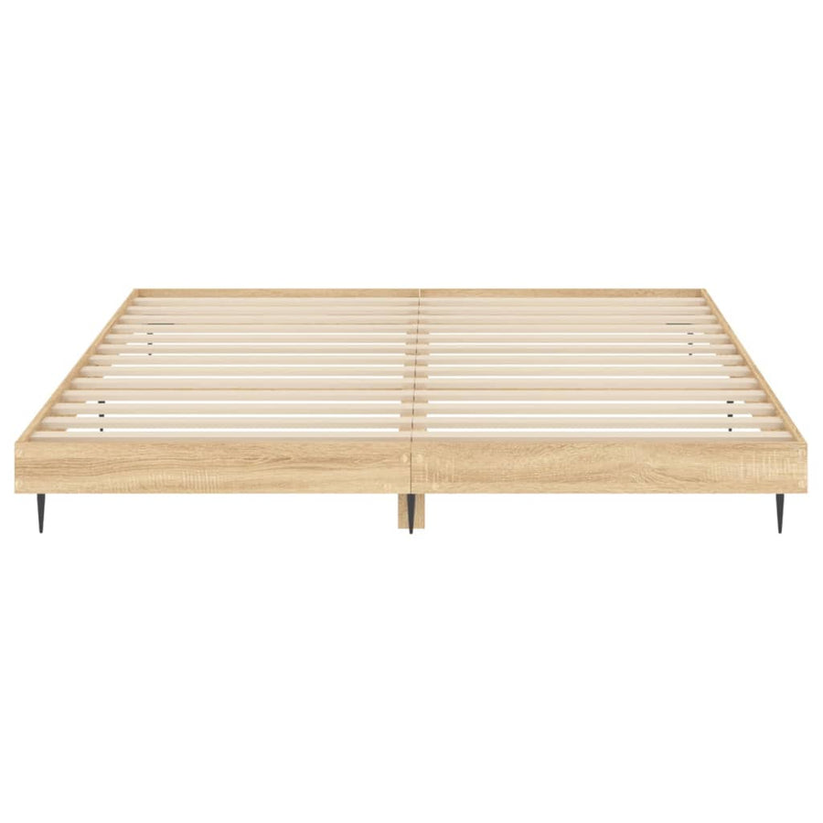 Bedframe Bewerkt Hout Kleurig Sonoma Eiken 180 x 200 cm