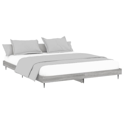 Bedframe Bewerkt Hout Eikenkleurig Grijs Sonoma 180 x 200 cm