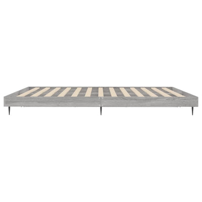 Bedframe Bewerkt Hout Eikenkleurig Grijs Sonoma 180 x 200 cm