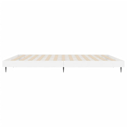 Bedframe Bewerkt Hout Hoogglans Wit 160 x 200 cm