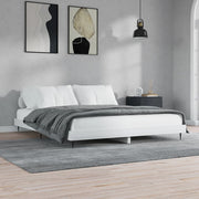 Bedframe 160x200 cm hoogglans wit bewerkt hout