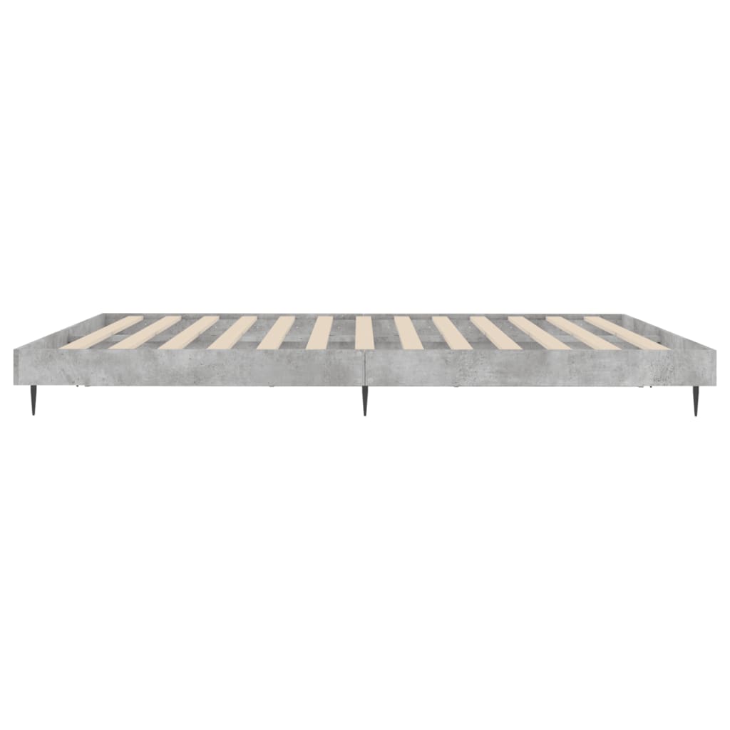 Bedframe Bewerkt Hout Betongrijs 160 x 200 cm