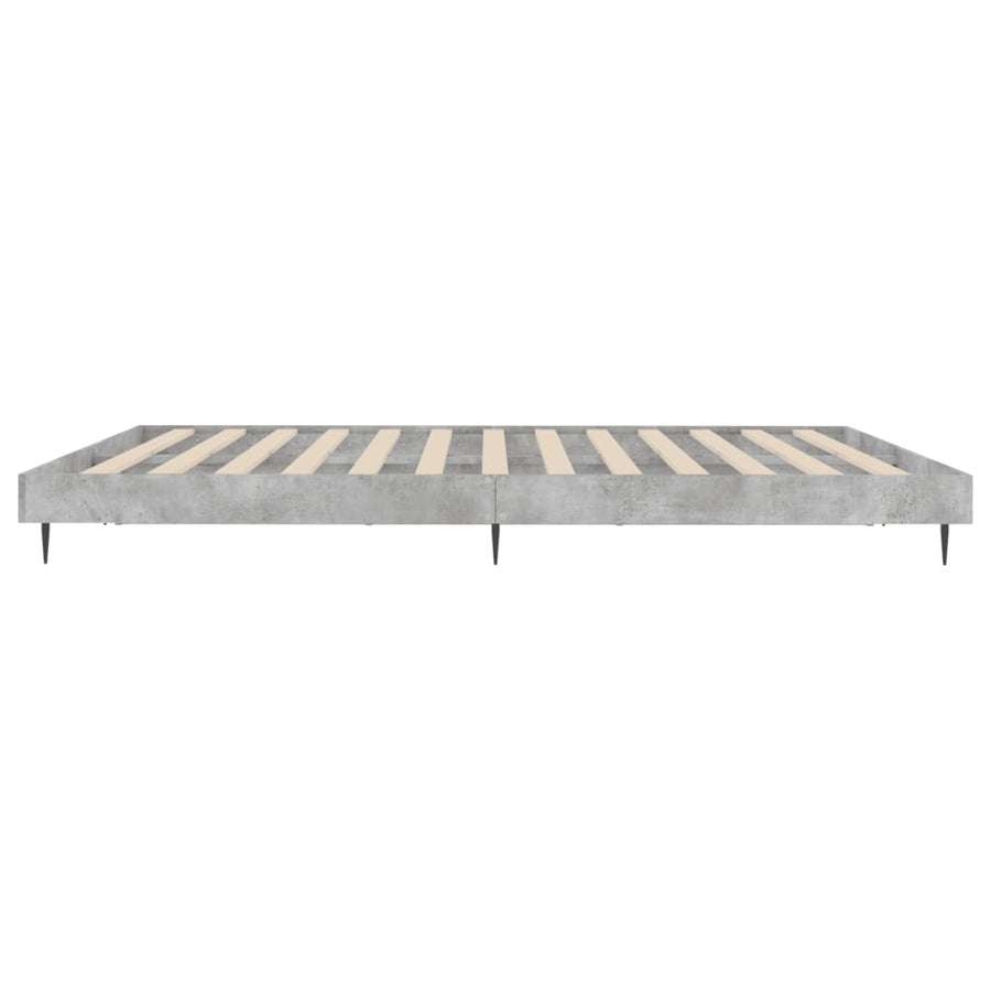 Bedframe Bewerkt Hout Betongrijs 160 x 200 cm