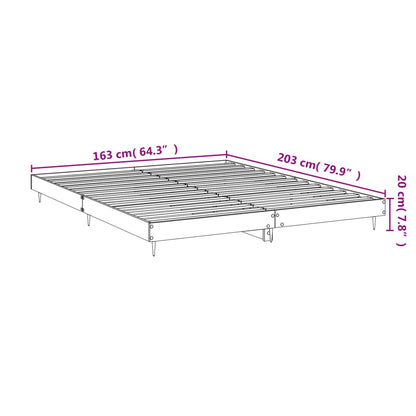 Bedframe Bewerkt Hout Betongrijs 160 x 200 cm