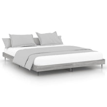 Bedframe Bewerkt Hout Eikenkleurig Grijs Sonoma 160 x 200 cm