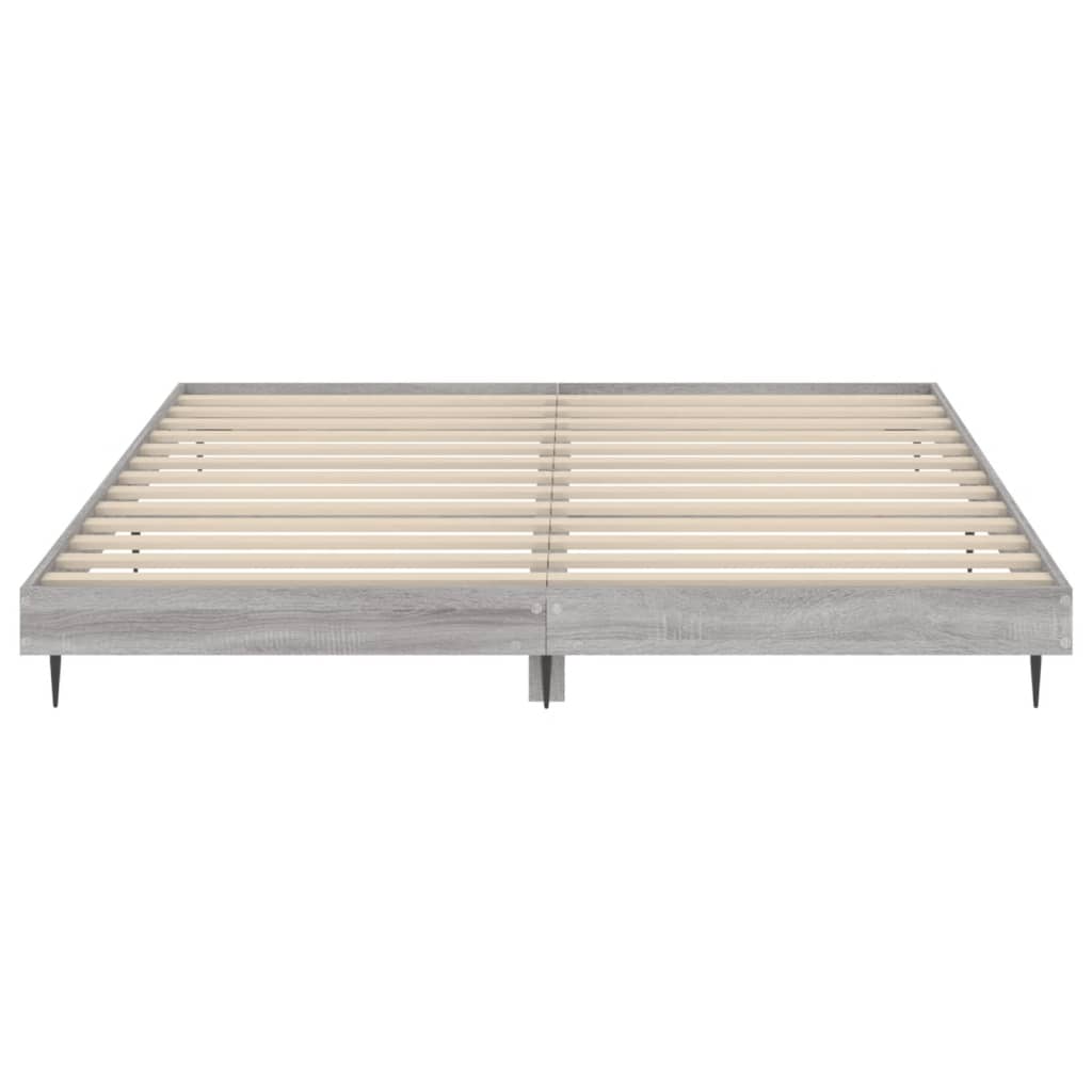 Bedframe Bewerkt Hout Eikenkleurig Grijs Sonoma 160 x 200 cm