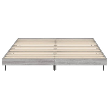 Bedframe Bewerkt Hout Eikenkleurig Grijs Sonoma 160 x 200 cm