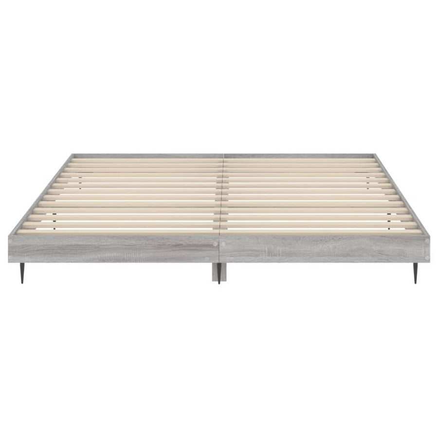 Bedframe Bewerkt Hout Eikenkleurig Grijs Sonoma 160 x 200 cm
