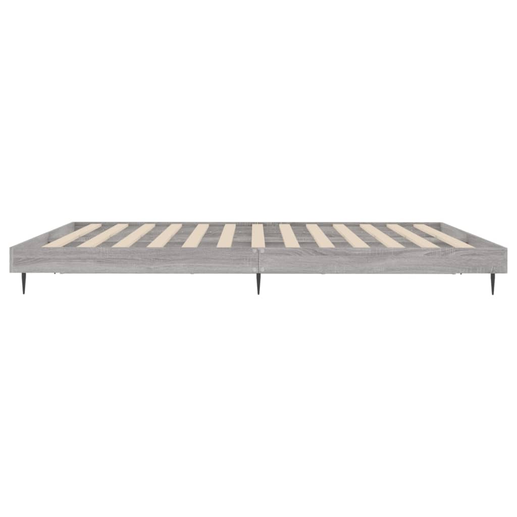Bedframe Bewerkt Hout Eikenkleurig Grijs Sonoma 160 x 200 cm