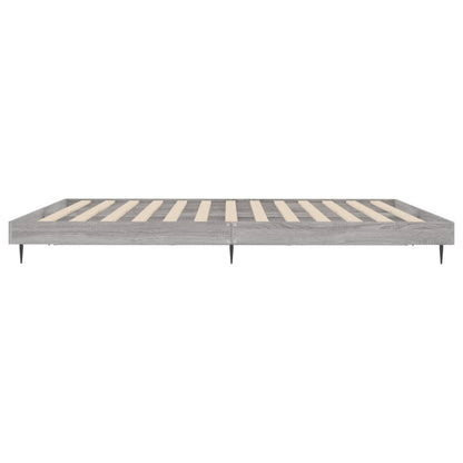 Bedframe Bewerkt Hout Eikenkleurig Grijs Sonoma 160 x 200 cm