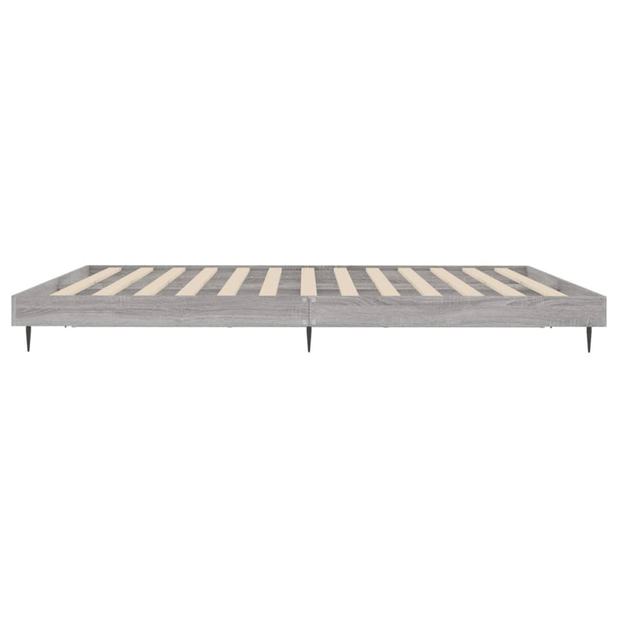 Bedframe Bewerkt Hout Eikenkleurig Grijs Sonoma 160 x 200 cm