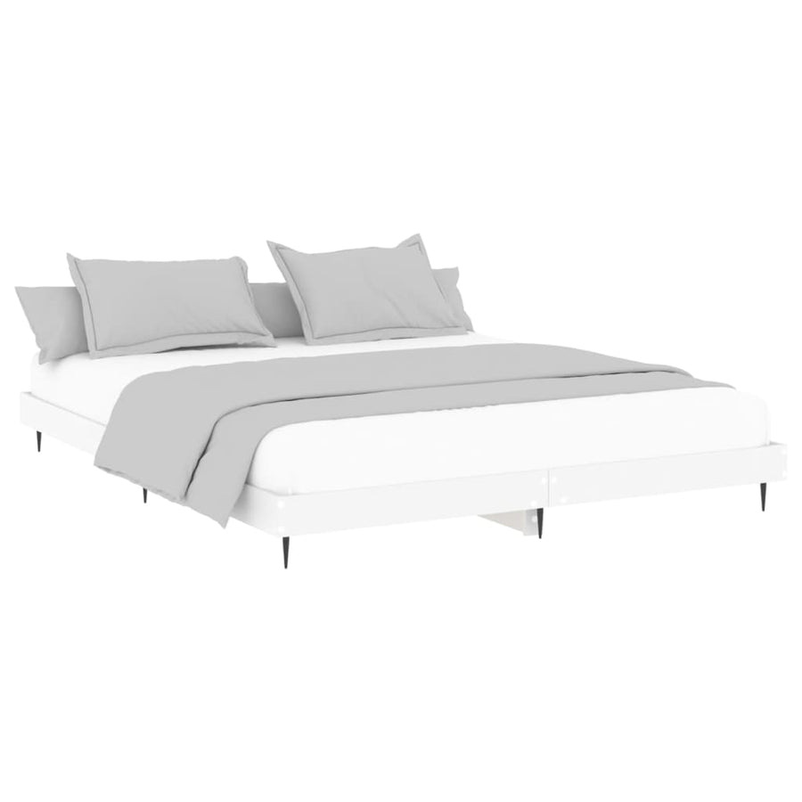 Bedframe Bewerkt Hout Wit 150 x 200 cm