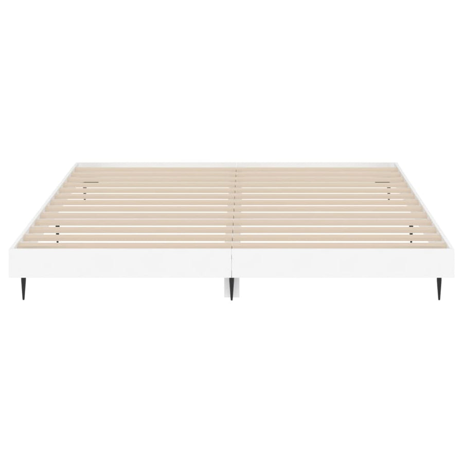 Bedframe Bewerkt Hout Wit 150 x 200 cm