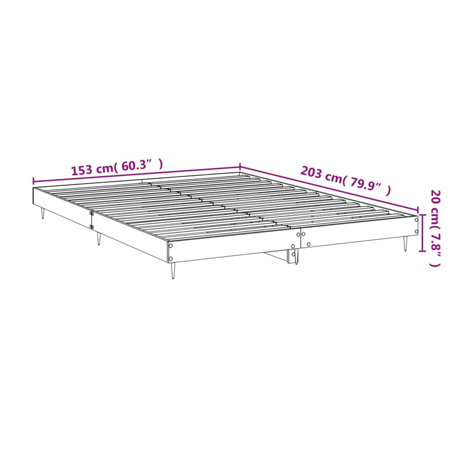 Bedframe Bewerkt Hout Wit 150 x 200 cm