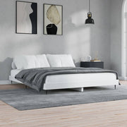 White carved wooden bed frame 150x200 cm