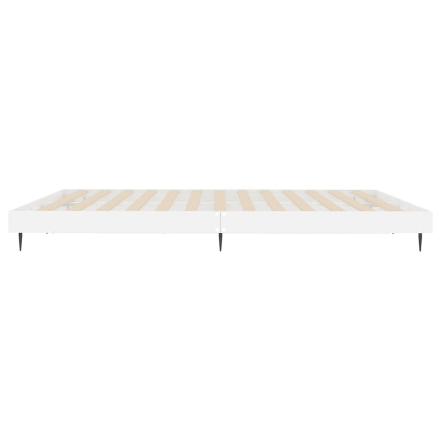 Bedframe Bewerkt Hout Hoogglans Wit 150 x 200 cm