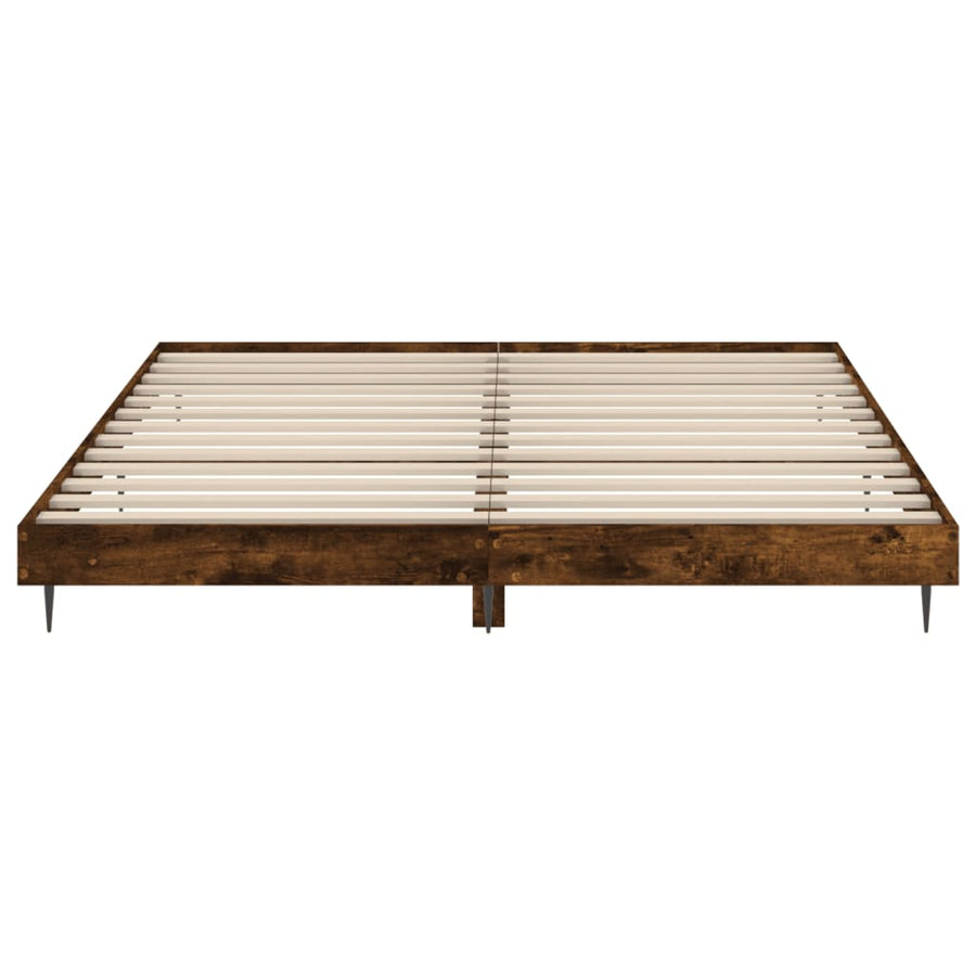 Bedframe Bewerkt Hout Kleurig Gerookt Eiken 150 x 200 cm