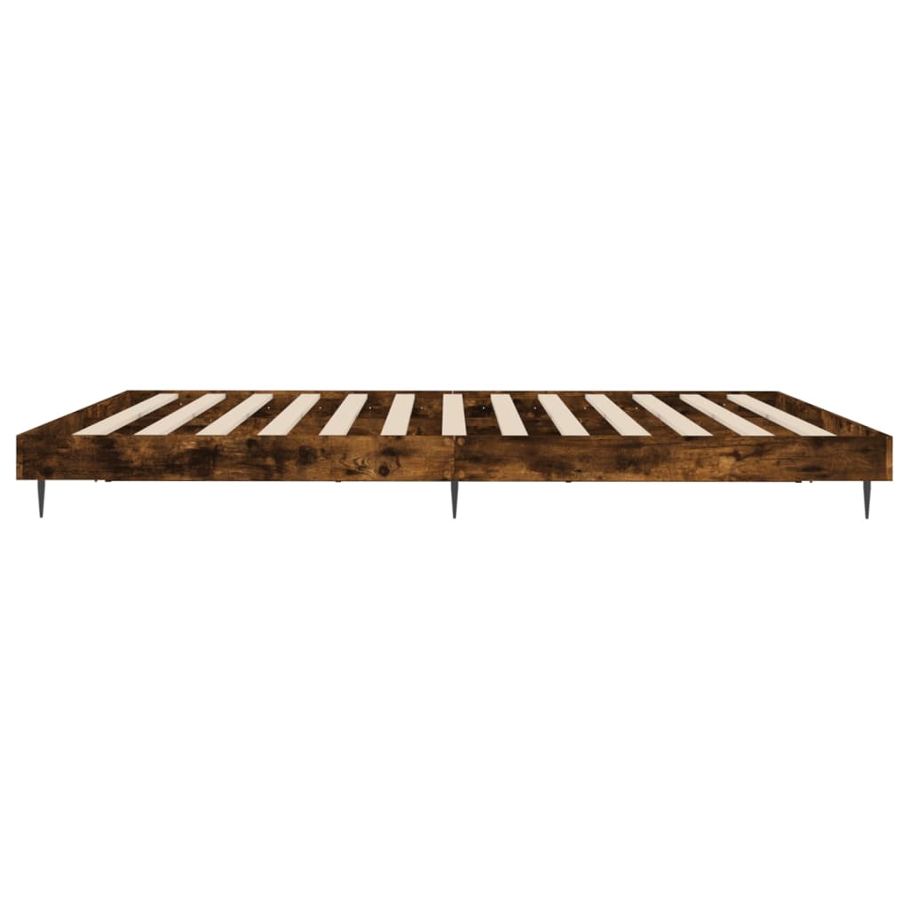 Bedframe Bewerkt Hout Kleurig Gerookt Eiken 150 x 200 cm