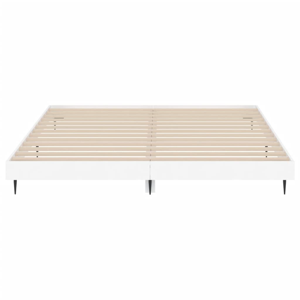 Bedframe Bewerkt Hout Wit 140 x 200 cm