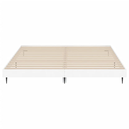 Bedframe Bewerkt Hout Wit 140 x 200 cm