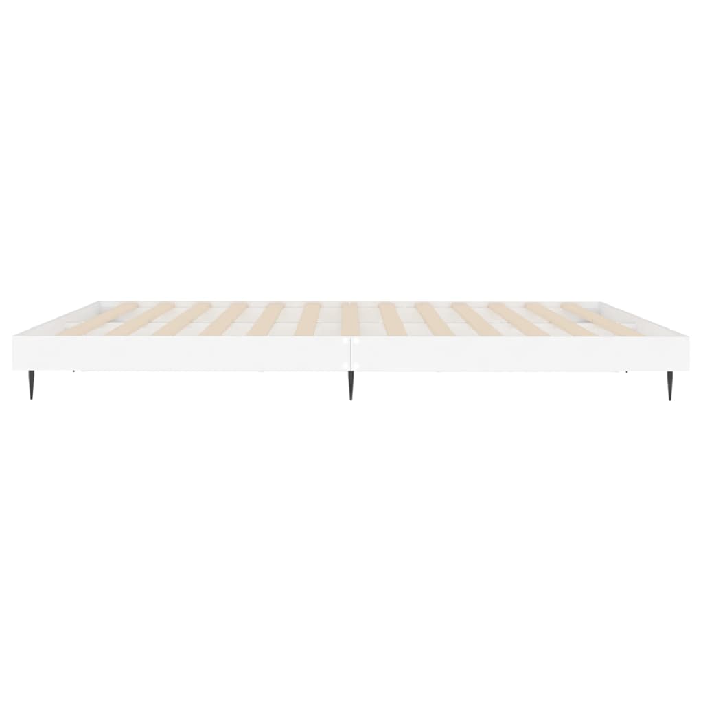 Bedframe Bewerkt Hout Wit 140 x 200 cm