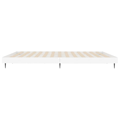 Bedframe Bewerkt Hout Wit 140 x 200 cm