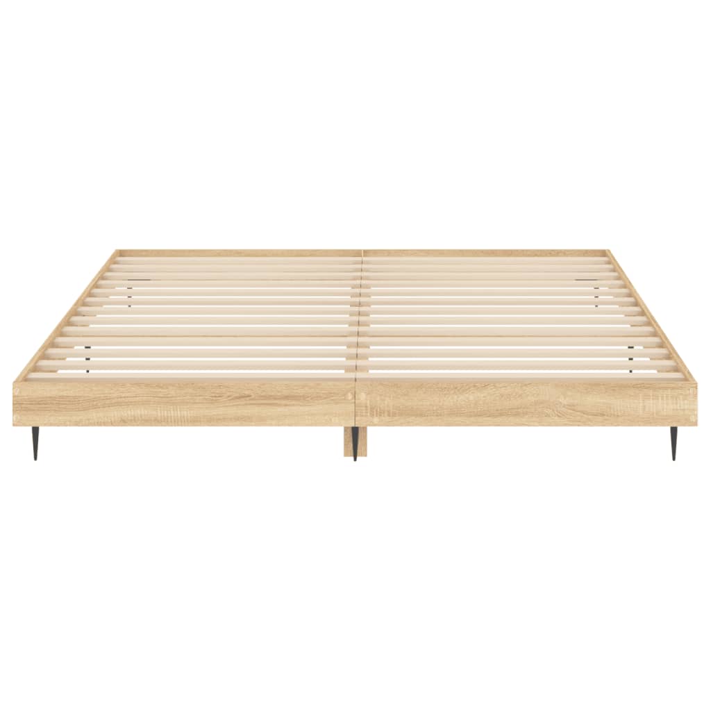 Bedframe Bewerkt Hout Kleurig Sonoma Eiken 140 x 200 cm