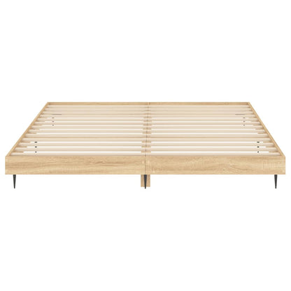 Bedframe Bewerkt Hout Kleurig Sonoma Eiken 140 x 200 cm