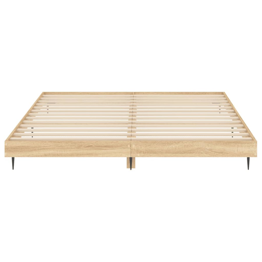 Bedframe Bewerkt Hout Kleurig Sonoma Eiken 140 x 200 cm