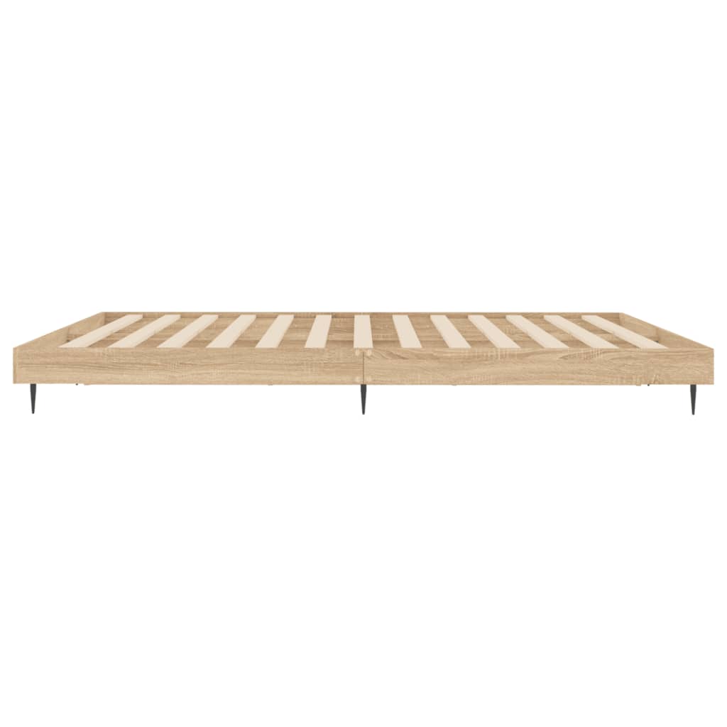 Bedframe Bewerkt Hout Kleurig Sonoma Eiken 140 x 200 cm