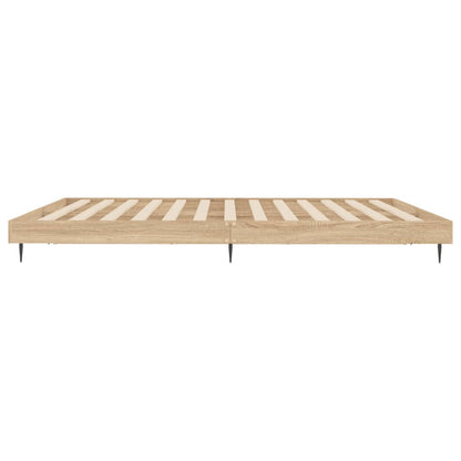 Bedframe Bewerkt Hout Kleurig Sonoma Eiken 140 x 200 cm