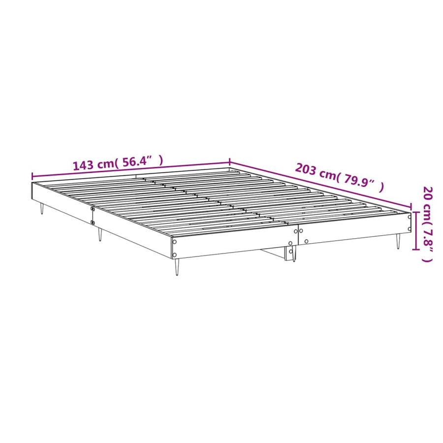 Bedframe Bewerkt Hout Kleurig Sonoma Eiken 140 x 200 cm