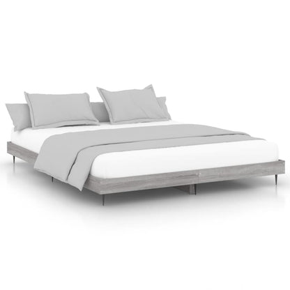 Bedframe Bewerkt Hout Eikenkleurig Grijs Sonoma 140 x 200 cm