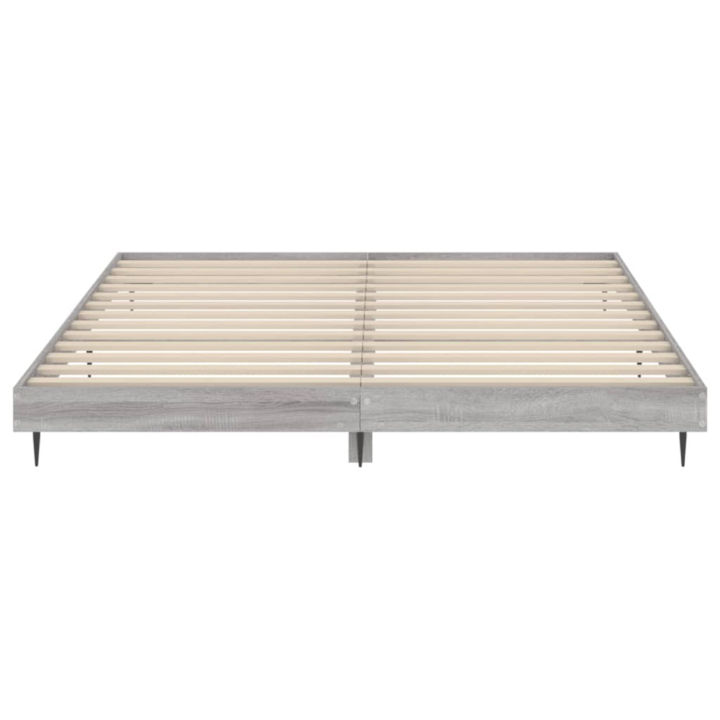 Bedframe Bewerkt Hout Eikenkleurig Grijs Sonoma 140 x 200 cm
