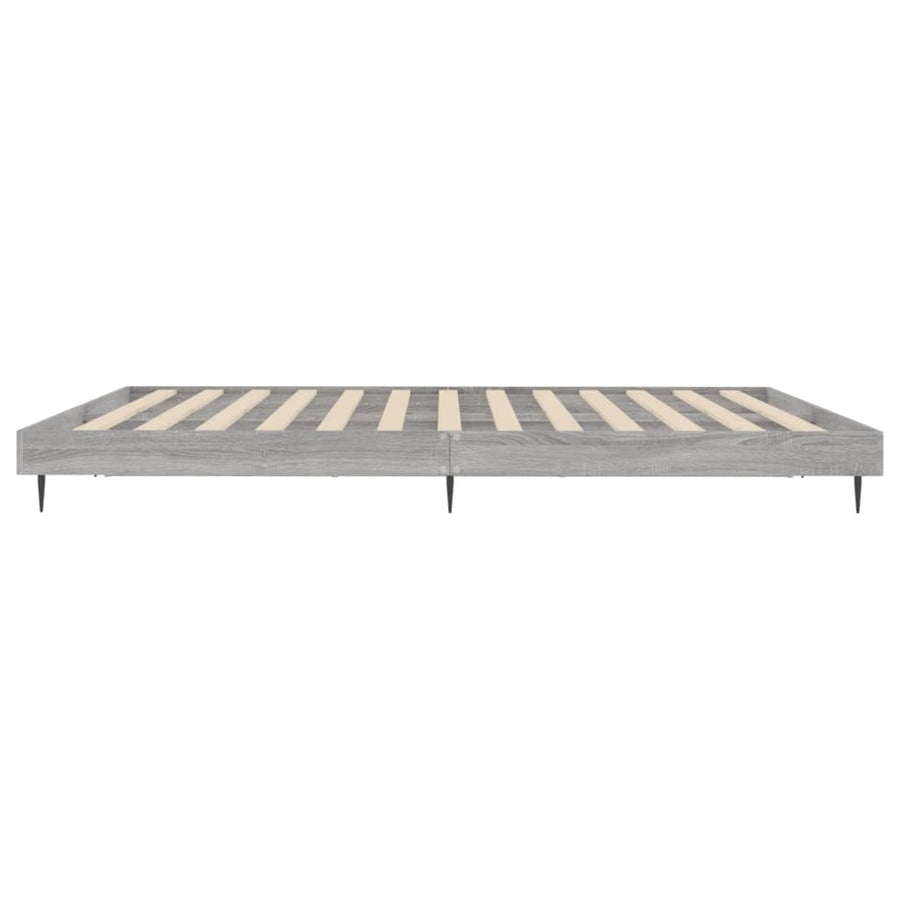 Bedframe Bewerkt Hout Eikenkleurig Grijs Sonoma 140 x 200 cm