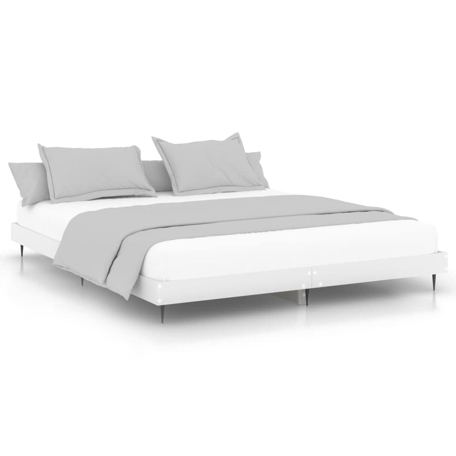 Bedframe Led Massief Hout Wit 120 x 200 cm
