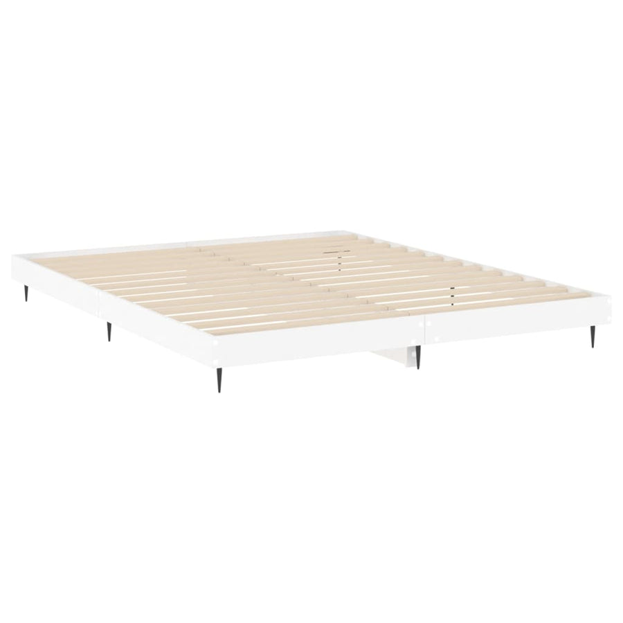 Bedframe Led Massief Hout Wit 120 x 200 cm