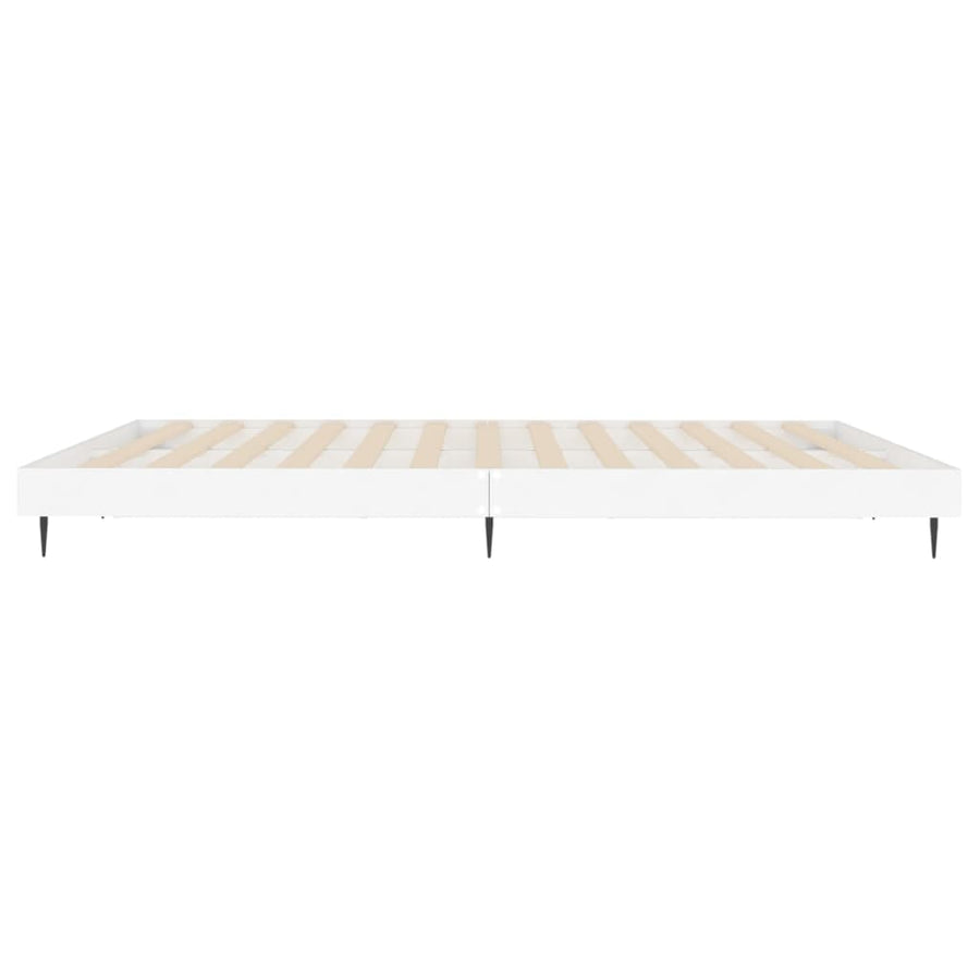 Bedframe Led Massief Hout Wit 120 x 200 cm