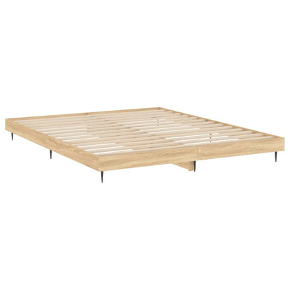 Bedframe Bewerkt Hout Kleurig Sonoma Eiken 120 x 200 cm