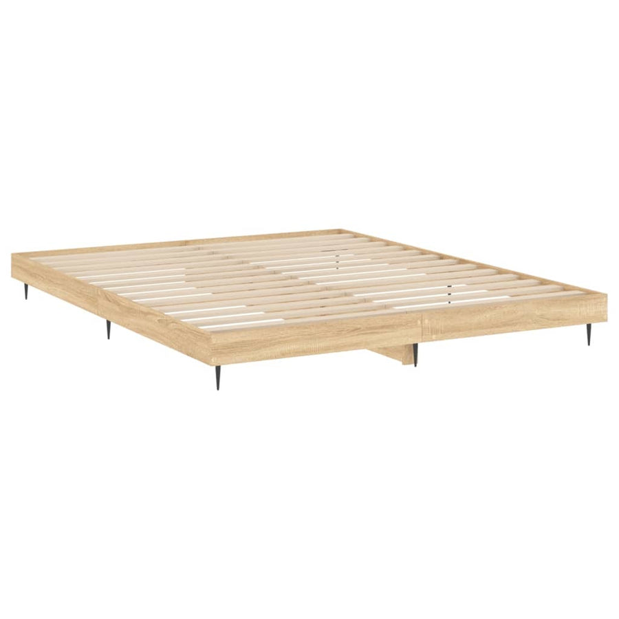Bedframe Bewerkt Hout Kleurig Sonoma Eiken 120 x 200 cm