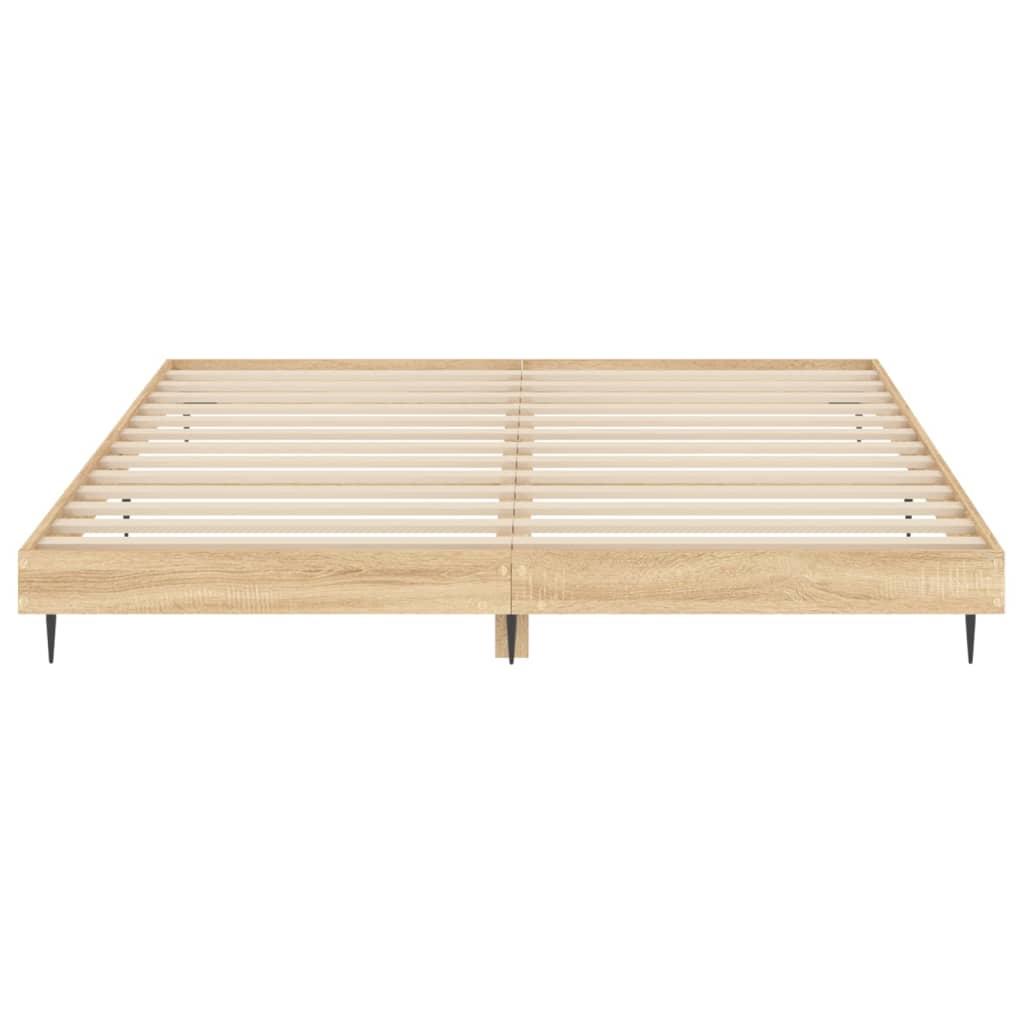 Bedframe Bewerkt Hout Kleurig Sonoma Eiken 120 x 200 cm