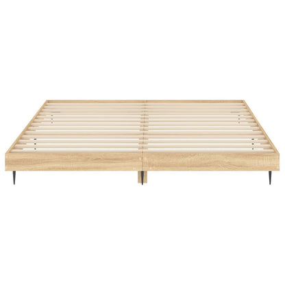 Bedframe Bewerkt Hout Kleurig Sonoma Eiken 120 x 200 cm