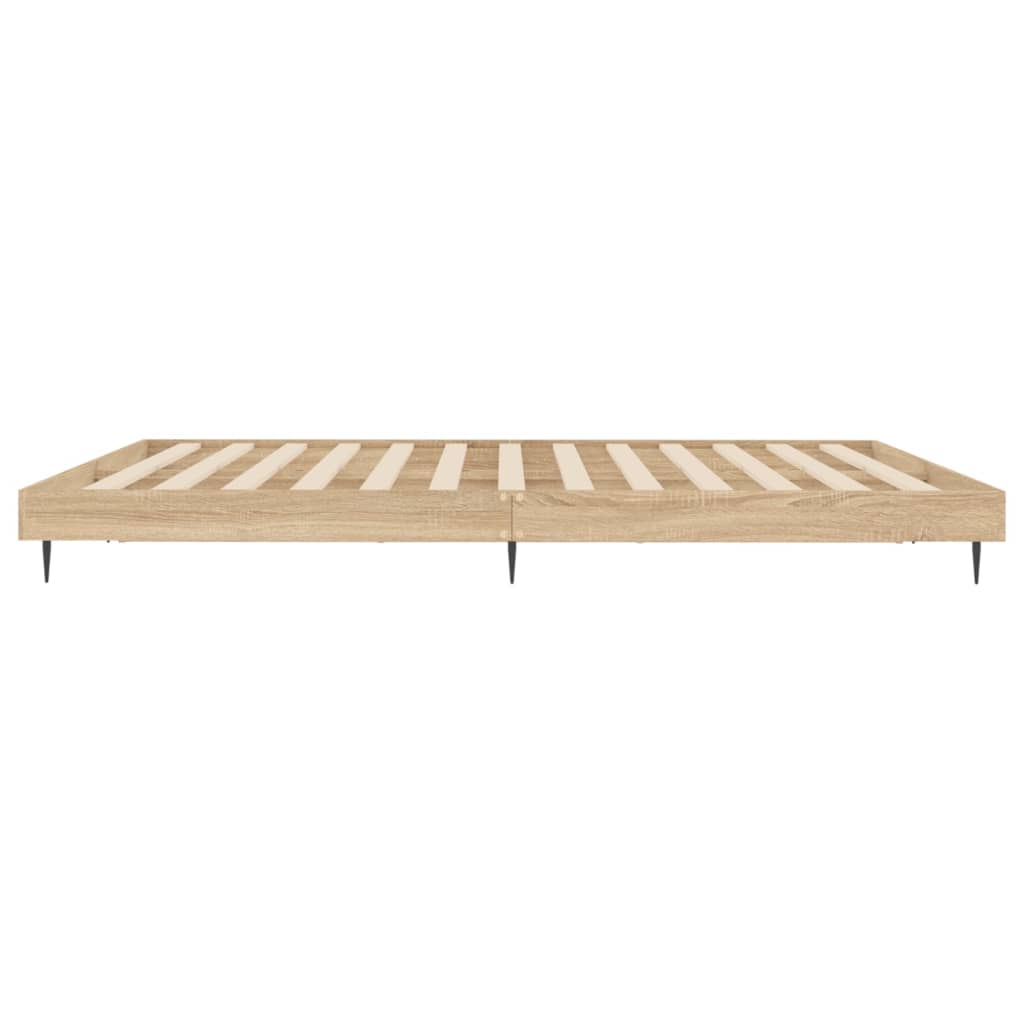 Bedframe Bewerkt Hout Kleurig Sonoma Eiken 120 x 200 cm